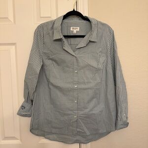 Candace Cameron Bure Blue and White Striped Shirt